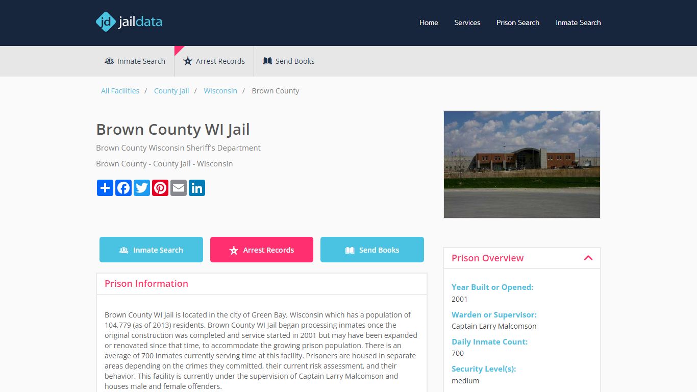 Brown County WI Jail Inmate Search and Prisoner Info - Green Bay, WI